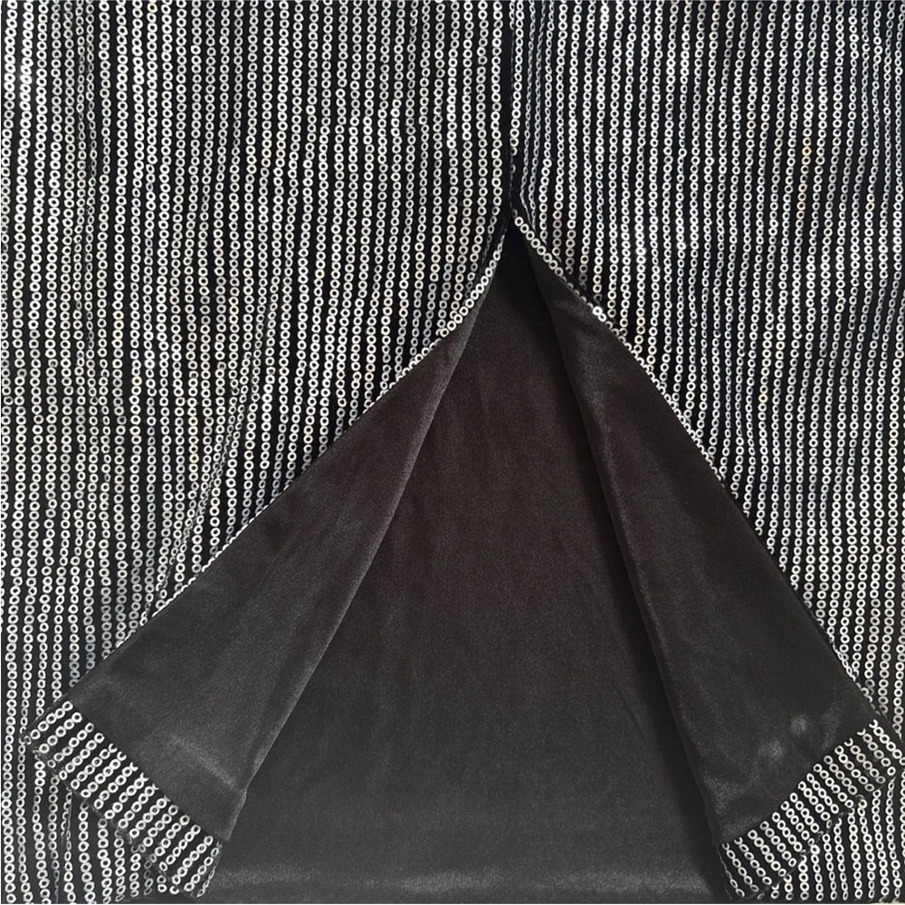 Everleigh Silver Sequin Black Pencil Skirt NWT Women's Medium - Picture 5 of 6